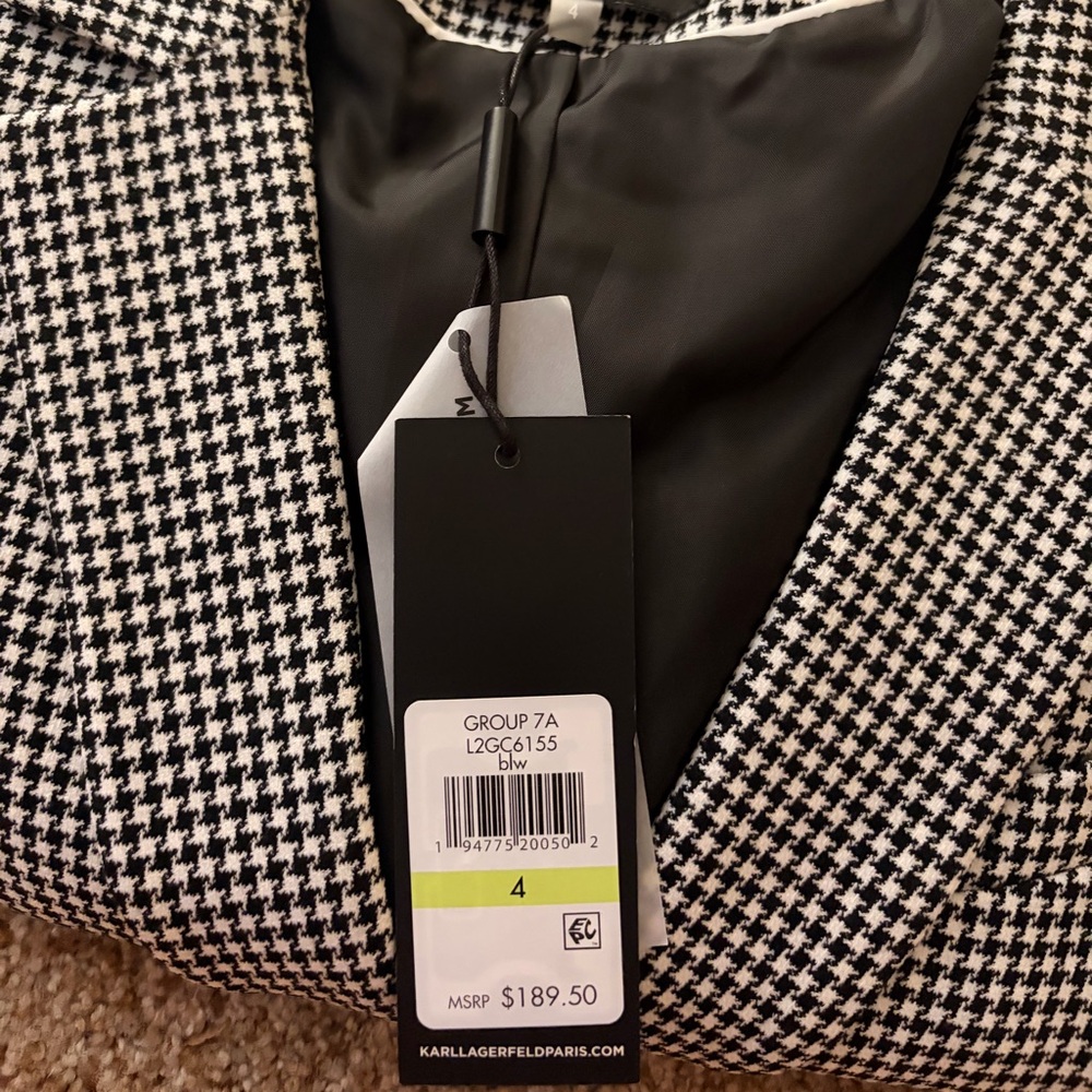 Karl Lagerfeld Monochrome Houndstooth Jacket